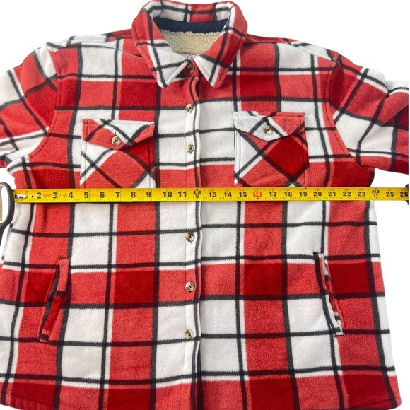 Sage Collective Women's Shacket Faux Fur Lined Plush Plaid Button Front XL Warm - Picture 8 of 10